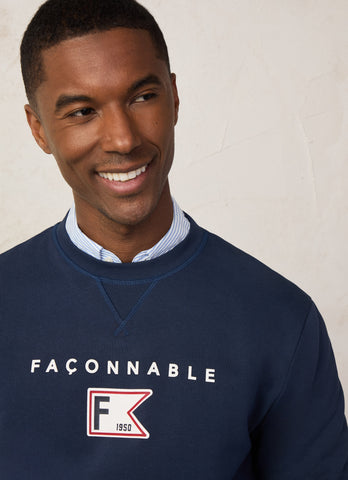 Façonnable,crew neck jumper with flag