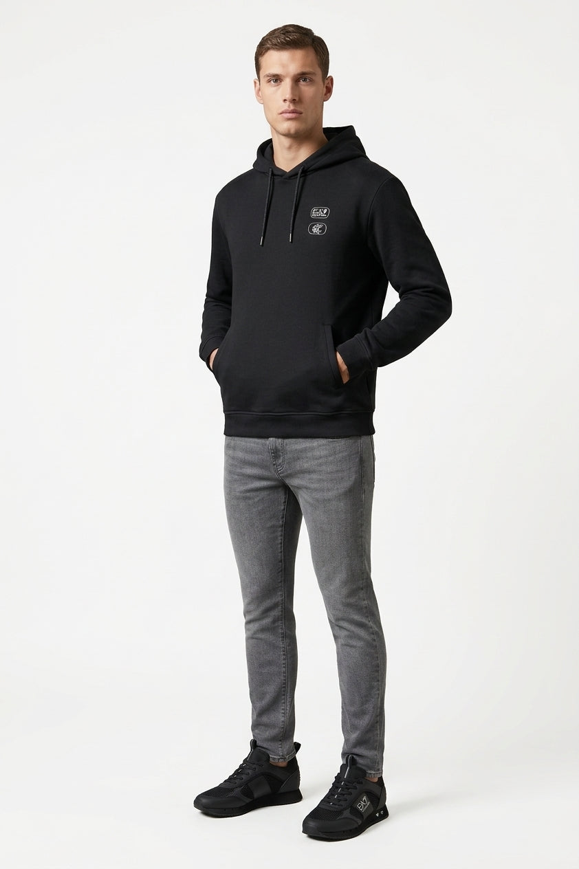 Emporio Armani, Graphic Logo Hoodie – Black