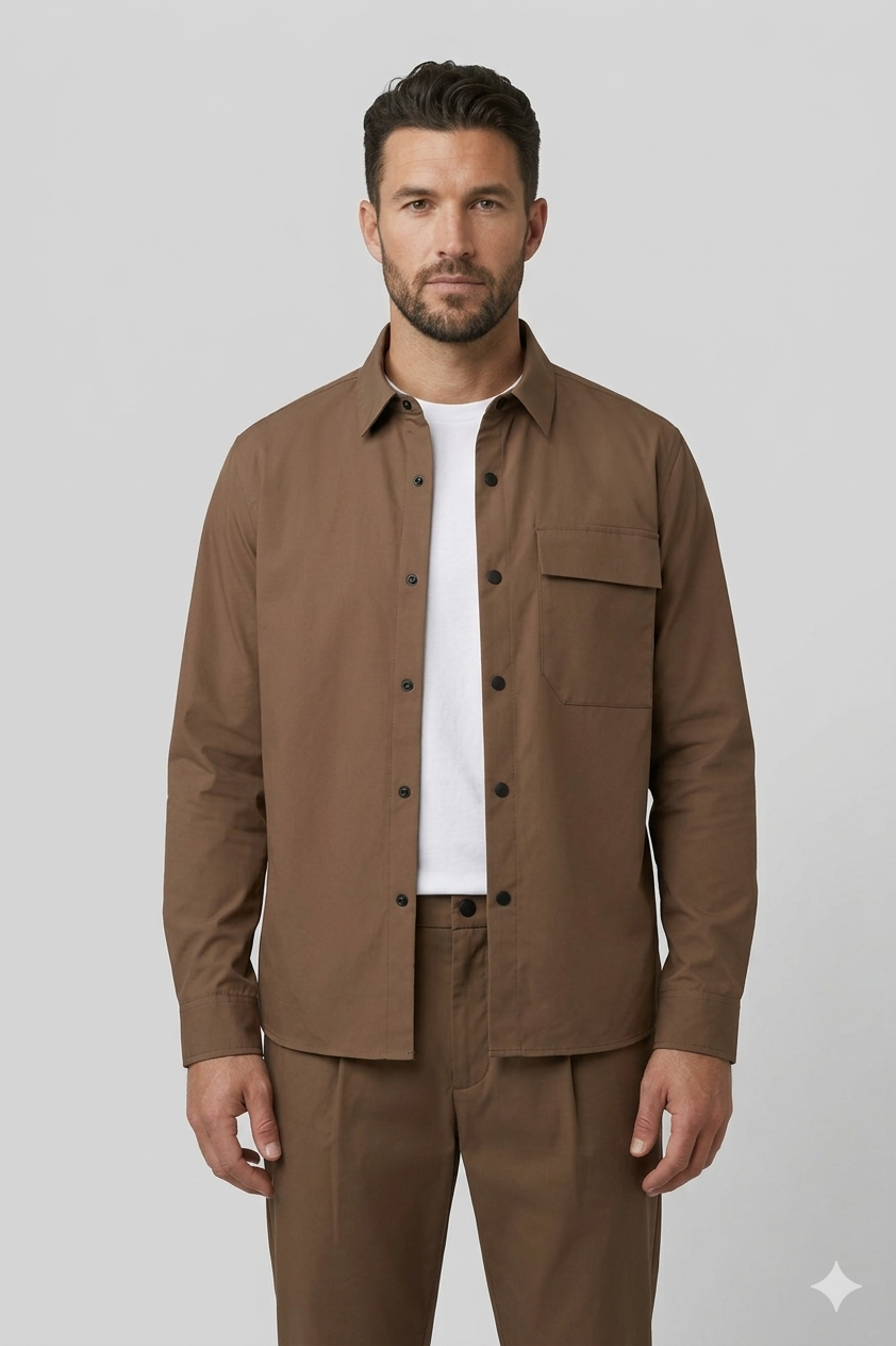 People Of Shibuya, Morioka Taupe Shirt Jacket