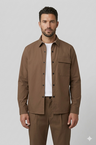 People Of Shibuya, Morioka Taupe Shirt Jacket