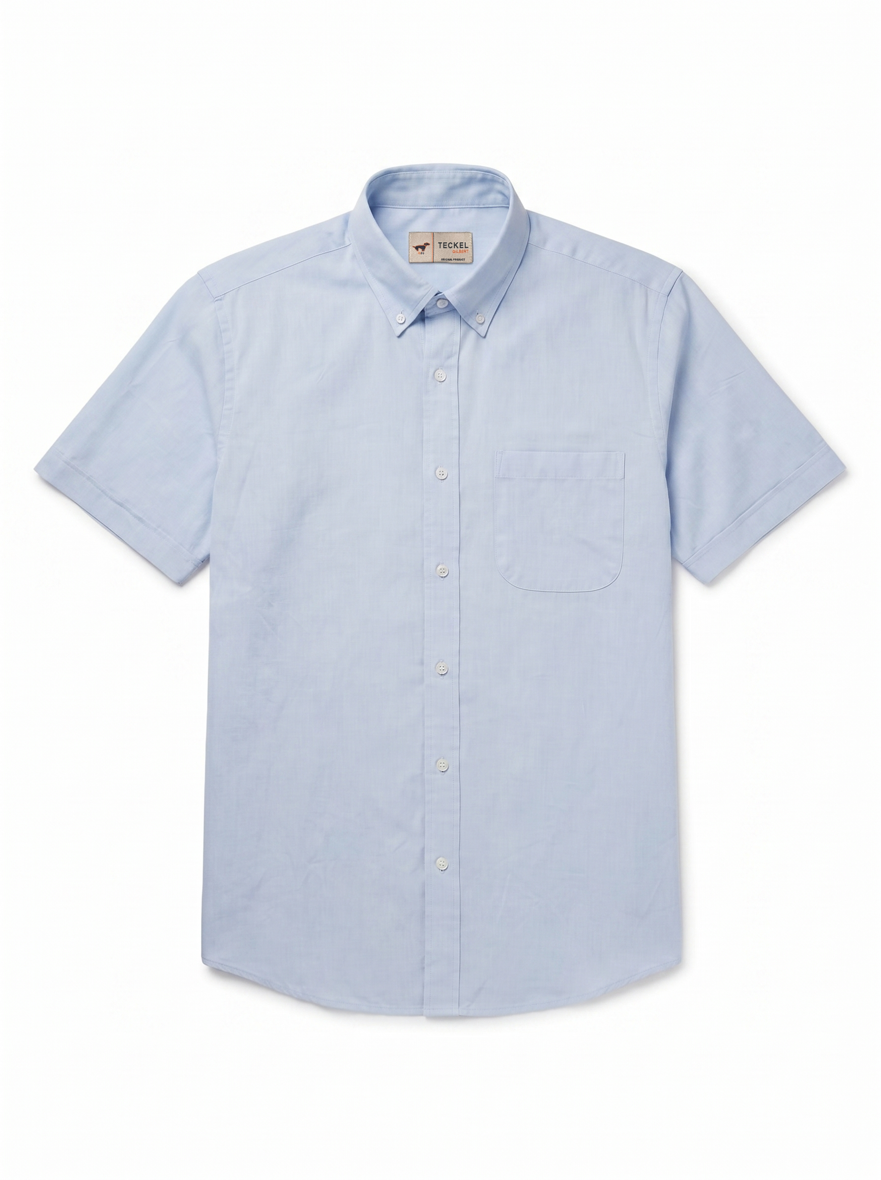 Gilbert Teckel, Classic Short Sleeve Cotton Shirt – Sky Blue