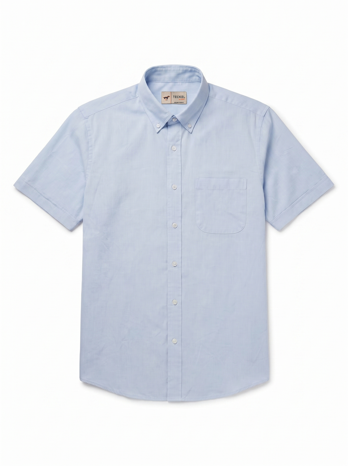 Gilbert Teckel, Classic Short Sleeve Cotton Shirt – Light Blue
