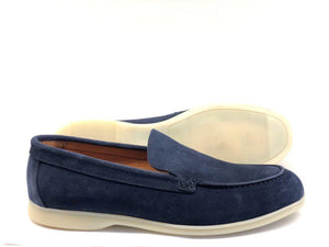 Pedro, Navy Loafer With Creamy Rubber Soles