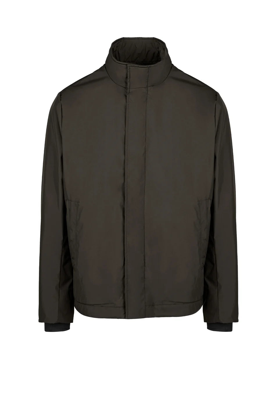 Bomboogie, High Neck Brown Jacket In Recycled Polyester