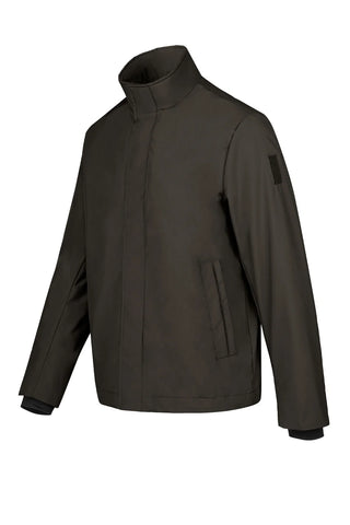 Bomboogie, High Neck Brown Jacket In Recycled Polyester