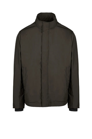 Bomboogie, High Neck Brown Jacket In Recycled Polyester