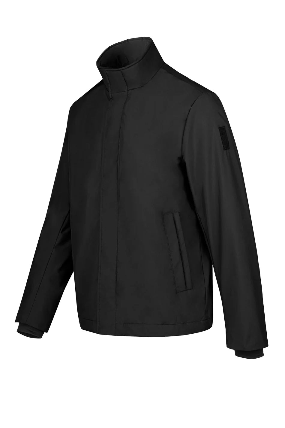 Bomboogie, High Neck Black Jacket In Recycled Polyester