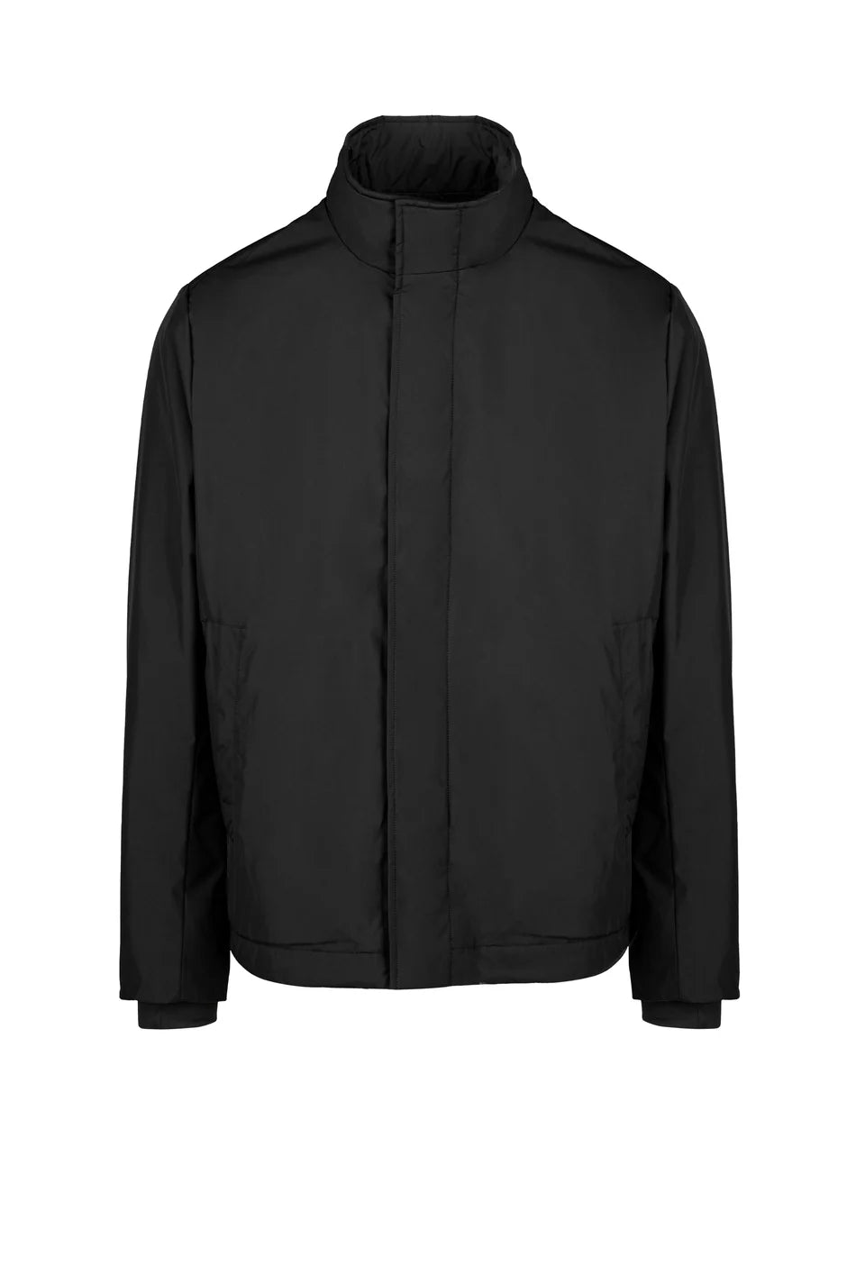Bomboogie, High Neck Black Jacket In Recycled Polyester