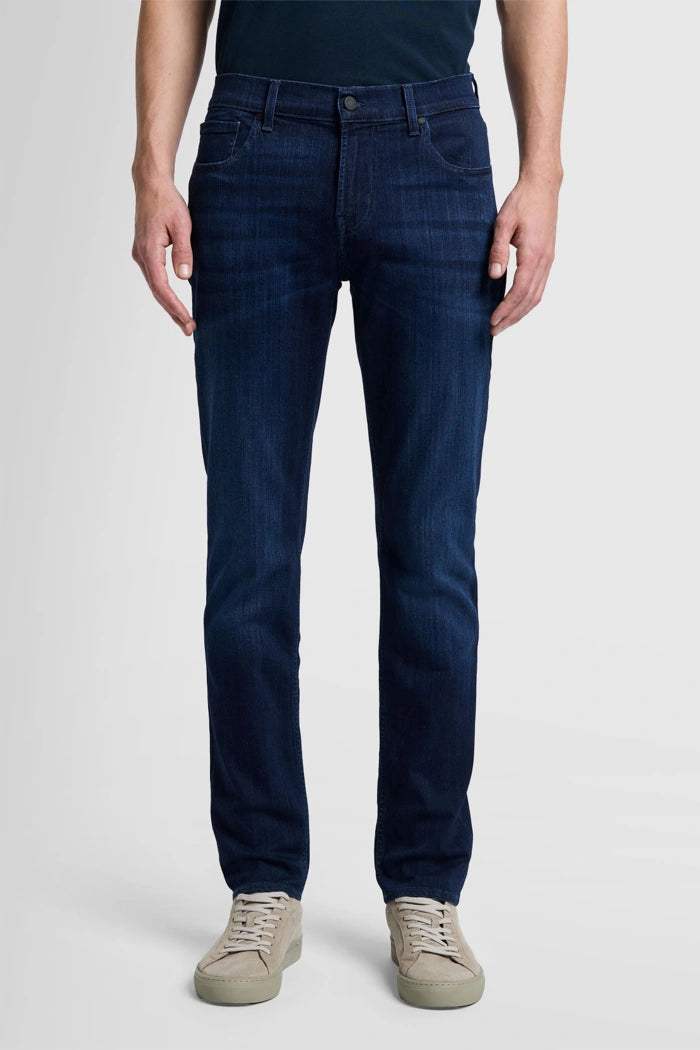 7 For All Mankind, Slimmy Tapered Luxe Performance Dark Blue Jeans