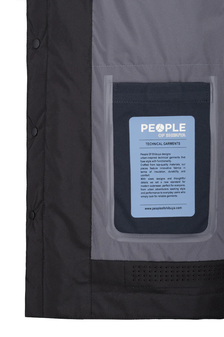 People Of Shibuya, Technical Fabric Black Over Shirt