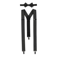 Load image into Gallery viewer, Lerros, Grey  Elastic Suspenders With Bow-tie
