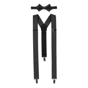 Lerros, Grey  Elastic Suspenders With Bow-tie