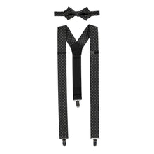 Load image into Gallery viewer, Lerros, Black Elastic Suspenders With Bow-tie
