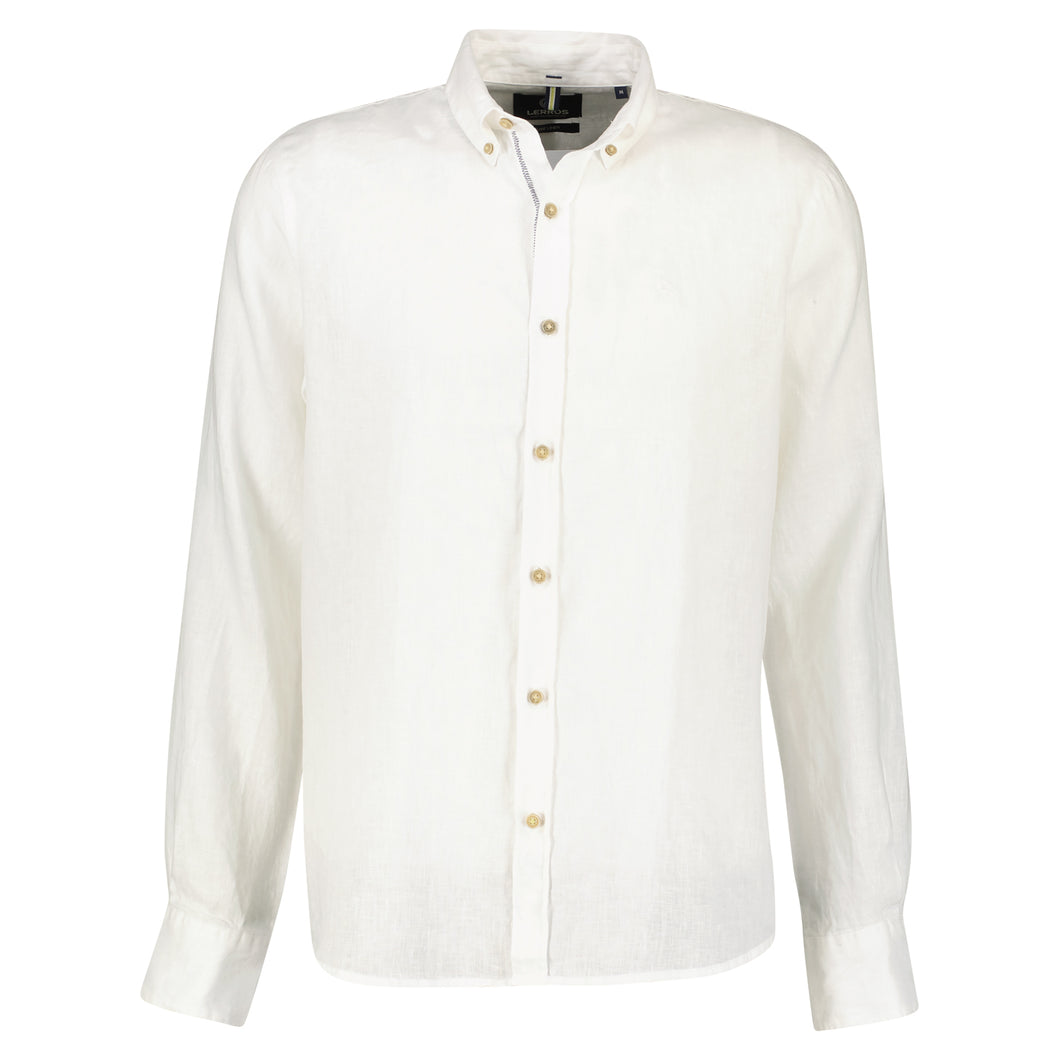 Lerros, White Linen Plain Shirt