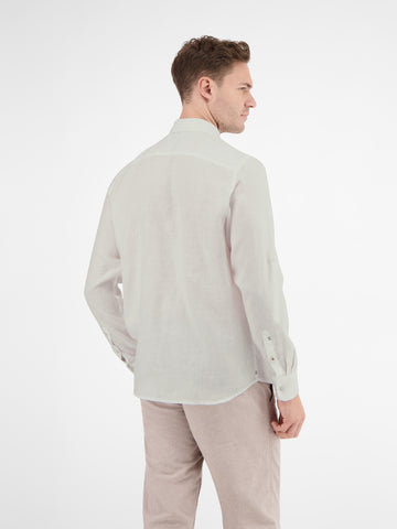 Lerros, White Shirt In Linen-Cotton Blend