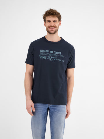Lerros, Navy T-shirt In Structured Quality