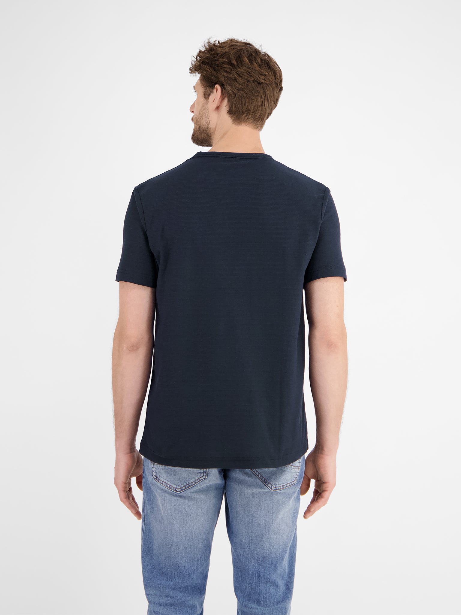 Lerros, Navy T-shirt In Structured Quality