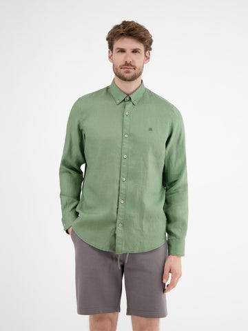 Lerros, Green Shirt In Linen-Cotton Blend