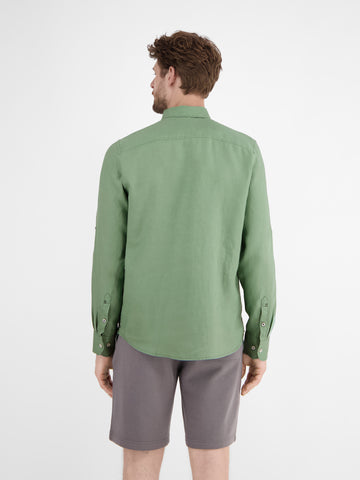 Lerros, Green Shirt In Linen-Cotton Blend