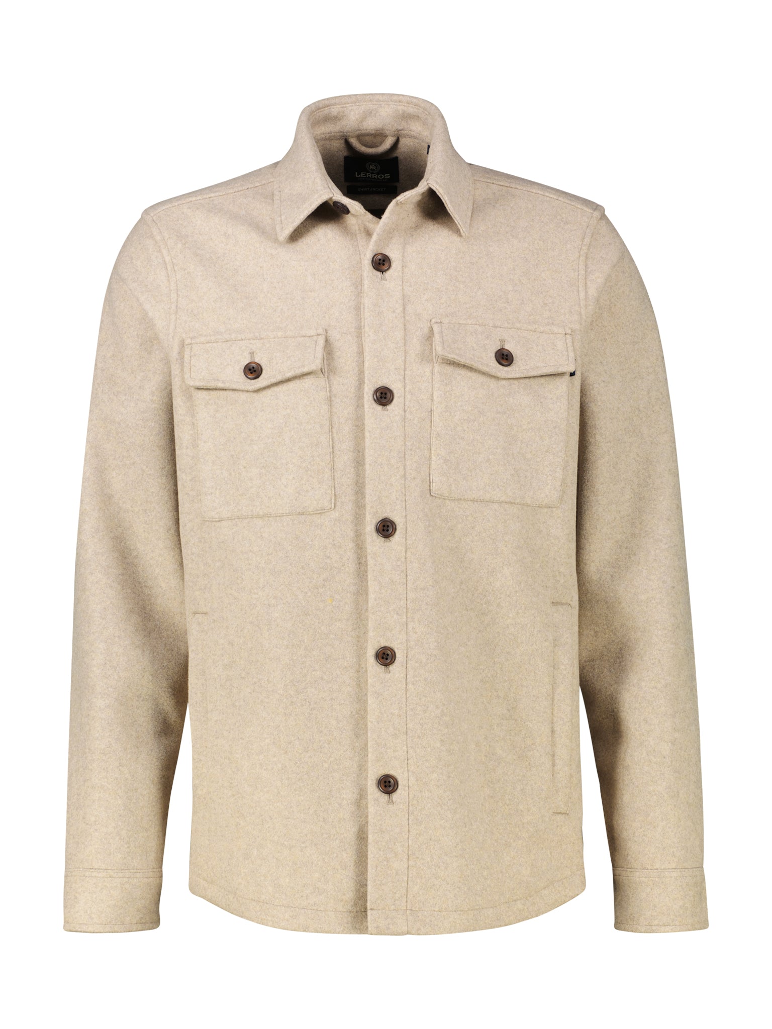 Lerros, Urban-Style Beige Shirt Jacket in a Wool Look