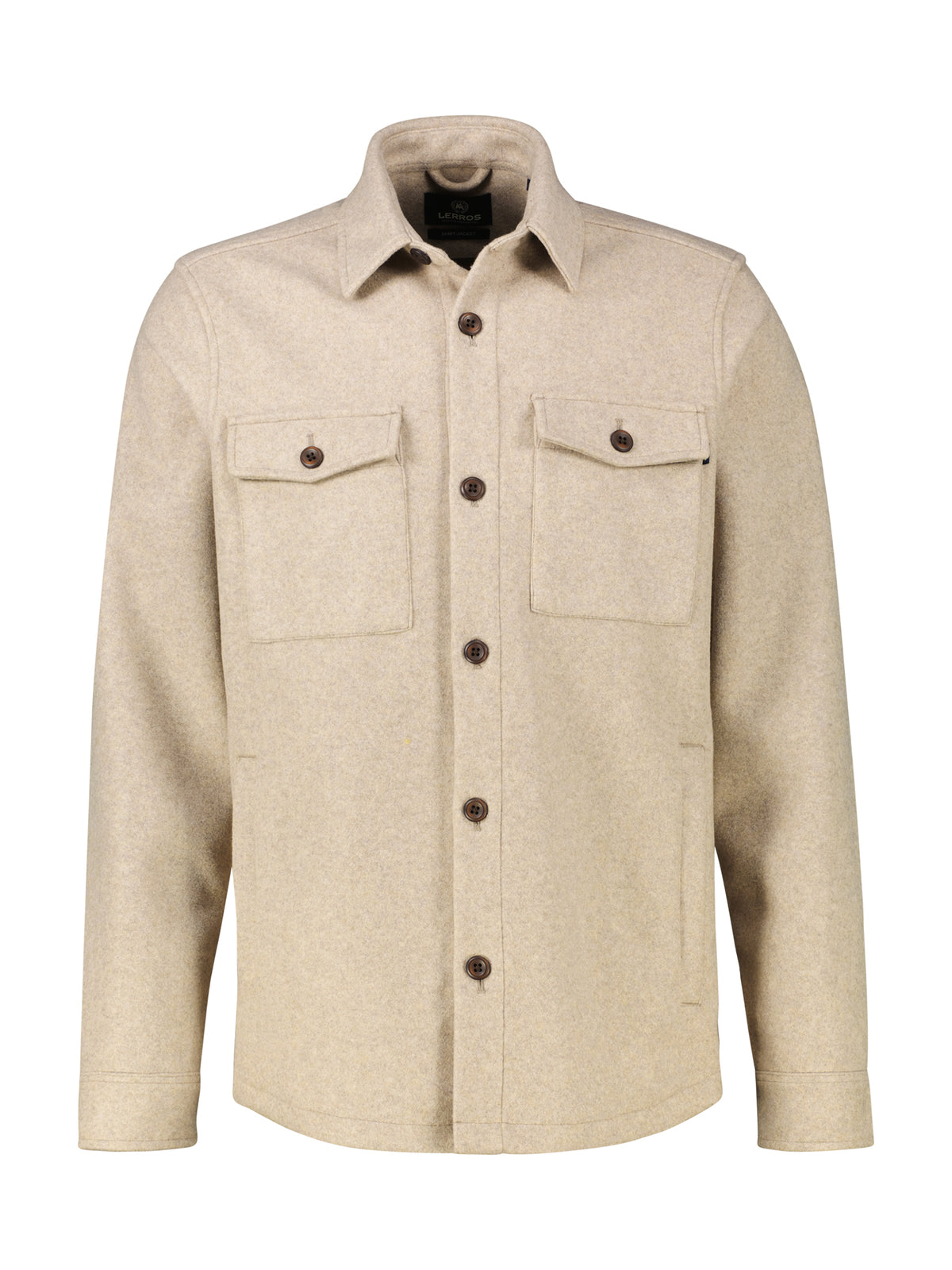 Lerros, Urban-Style Beige Shirt Jacket in a Wool Look