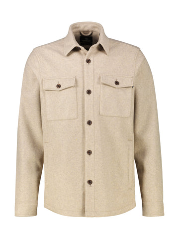 Lerros, Urban-Style Beige Shirt Jacket in a Wool Look