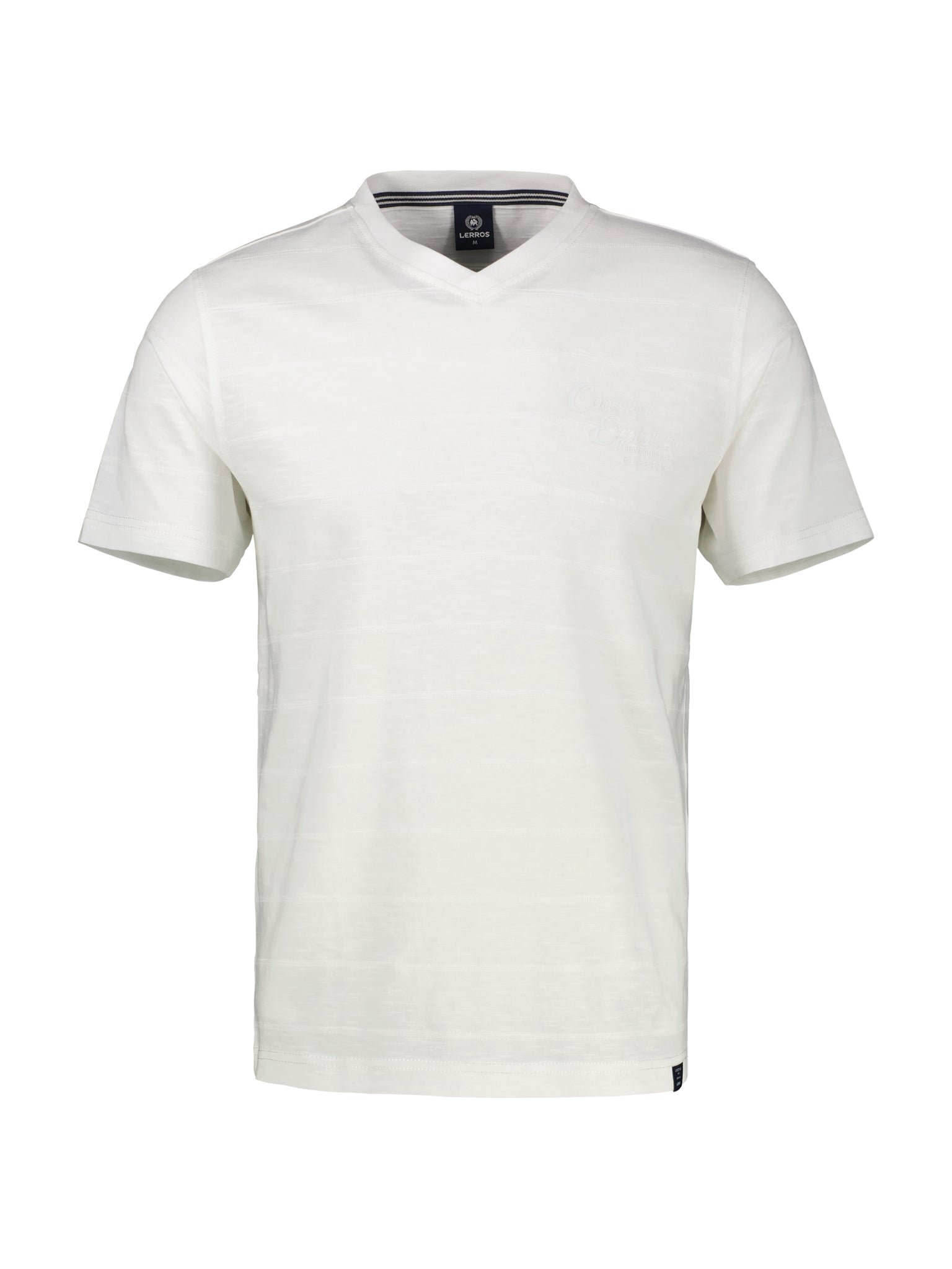 Lerros, V-Neck White T-shirt in knit quality