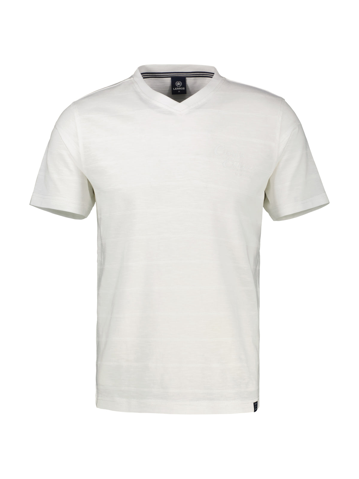 Lerros, V-Neck White T-shirt in knit quality