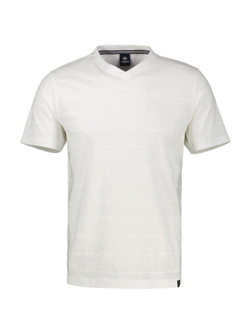 Lerros, V-Neck White T-shirt in knit quality