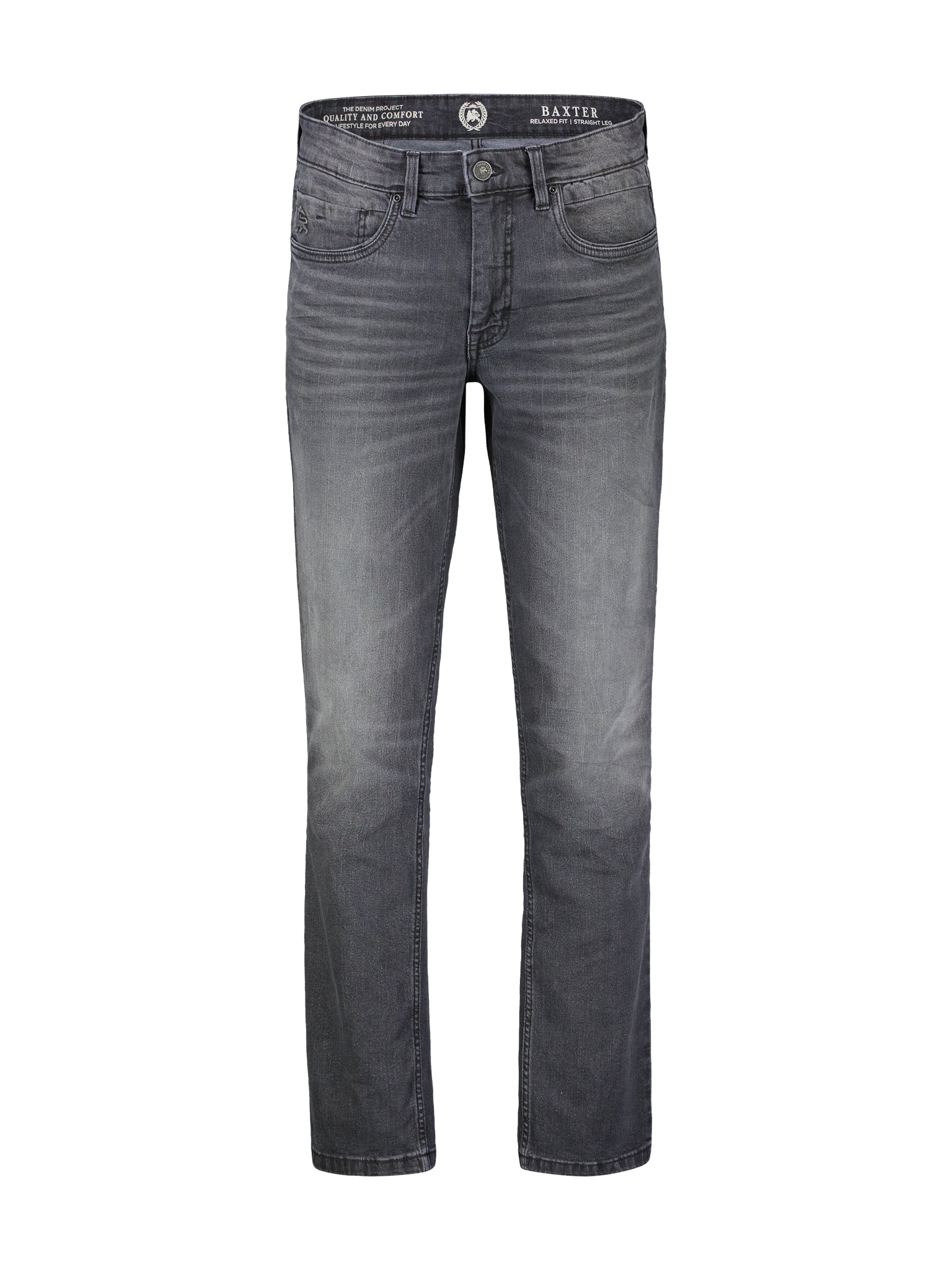 Lerros, Baxter Black Used Wash Relaxed Fit Stretch Denim