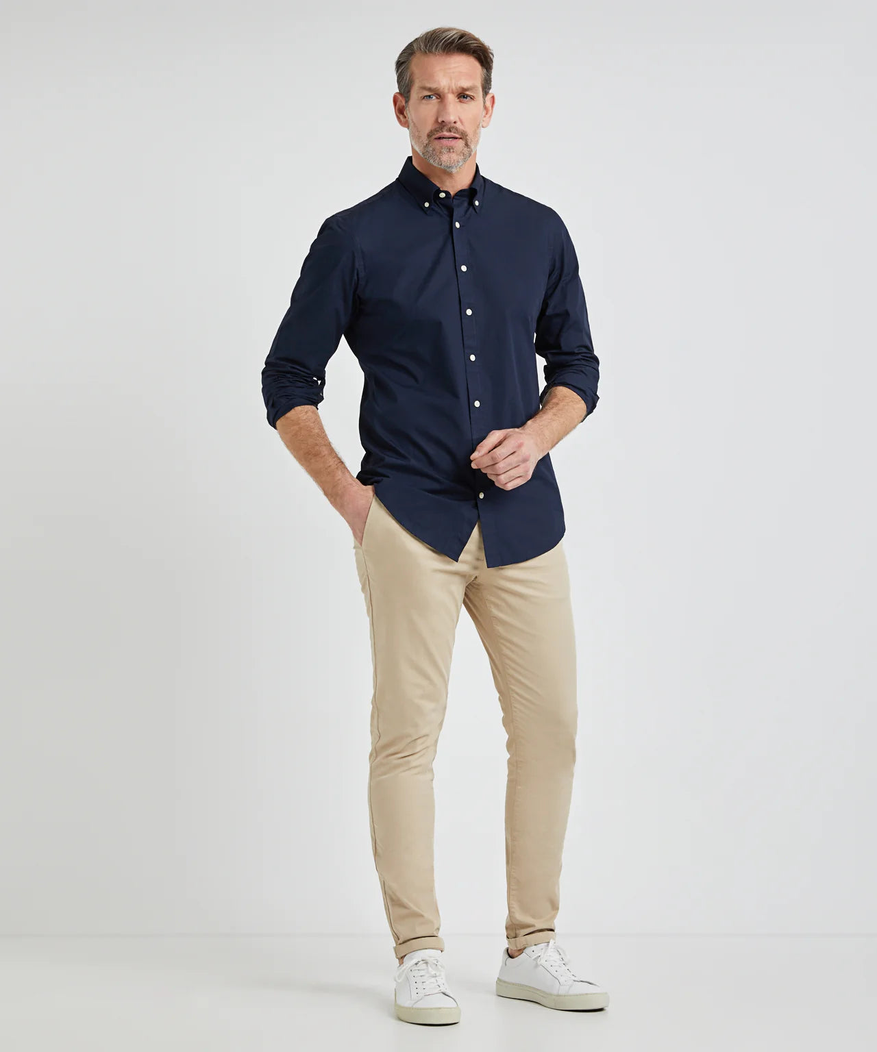 McGregor, Stretch Poplin Navy Shirt