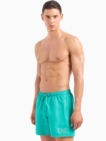 EA7, Spectra Green With Silver  Emblem Swim Short
