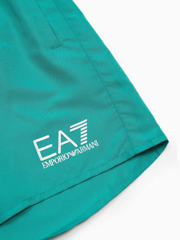 EA7, Spectra Green With Silver  Emblem Swim Short
