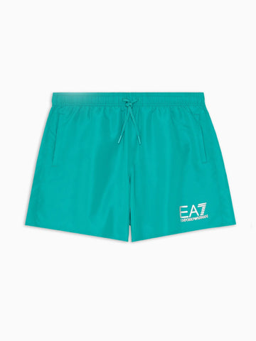 EA7, Spectra Green With Silver  Emblem Swim Short