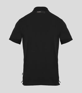 Plein Sport, Black Polo With Scratch Logo