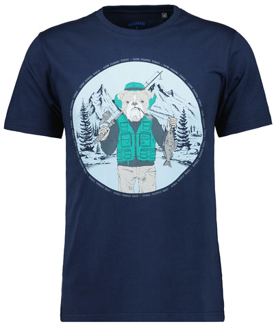 Ragman,Navy  T-Shirt with Funny Chest Print