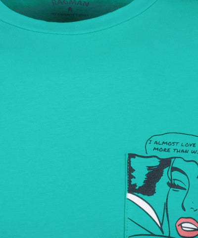 Ragman, Green T-shirt "Comic" With Chest Pocket