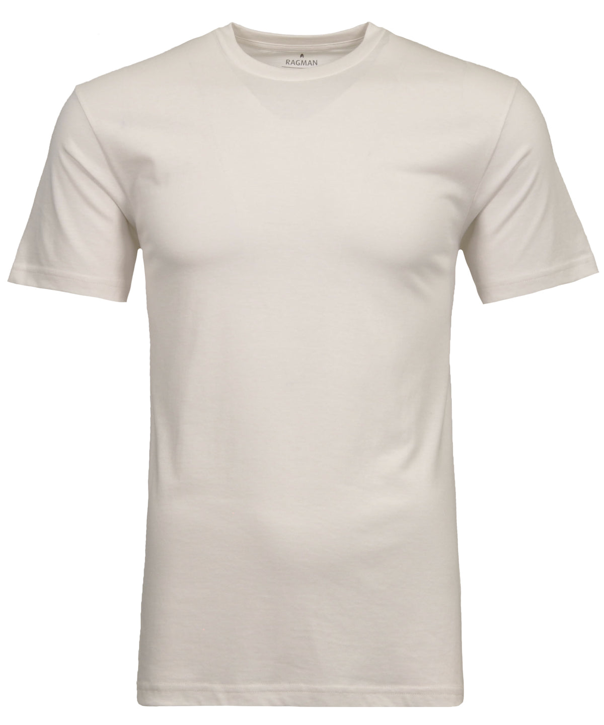 Ragman, Round Neck Off White Basic T-Shirt