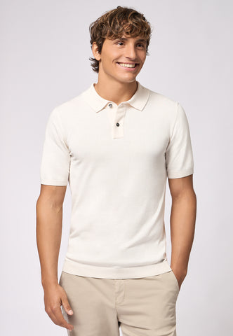 Roy Robson, Off White Knitted Polo Shirt