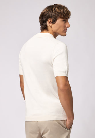 Roy Robson, Off White Knitted Polo Shirt