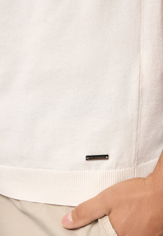 Roy Robson, Off White Knitted Polo Shirt