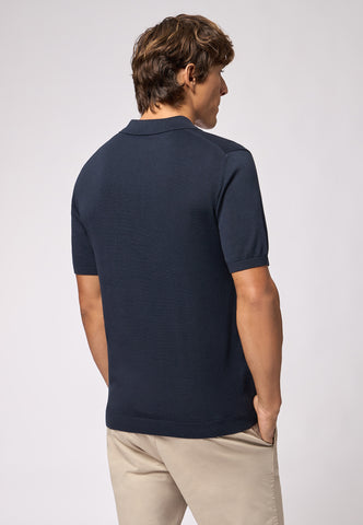 Roy Robson, Navy Knitted Polo Shirt