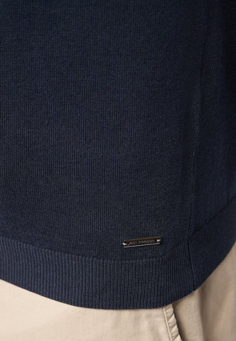 Roy Robson, Navy Knitted Polo Shirt