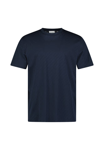 Roy Robson, Jersey Cotton Navy T-Shirt With Pattern