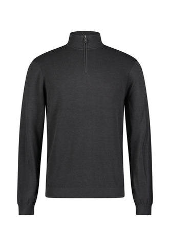 Roy Robson, Half-Zip Knitted Dark Grey Sweater