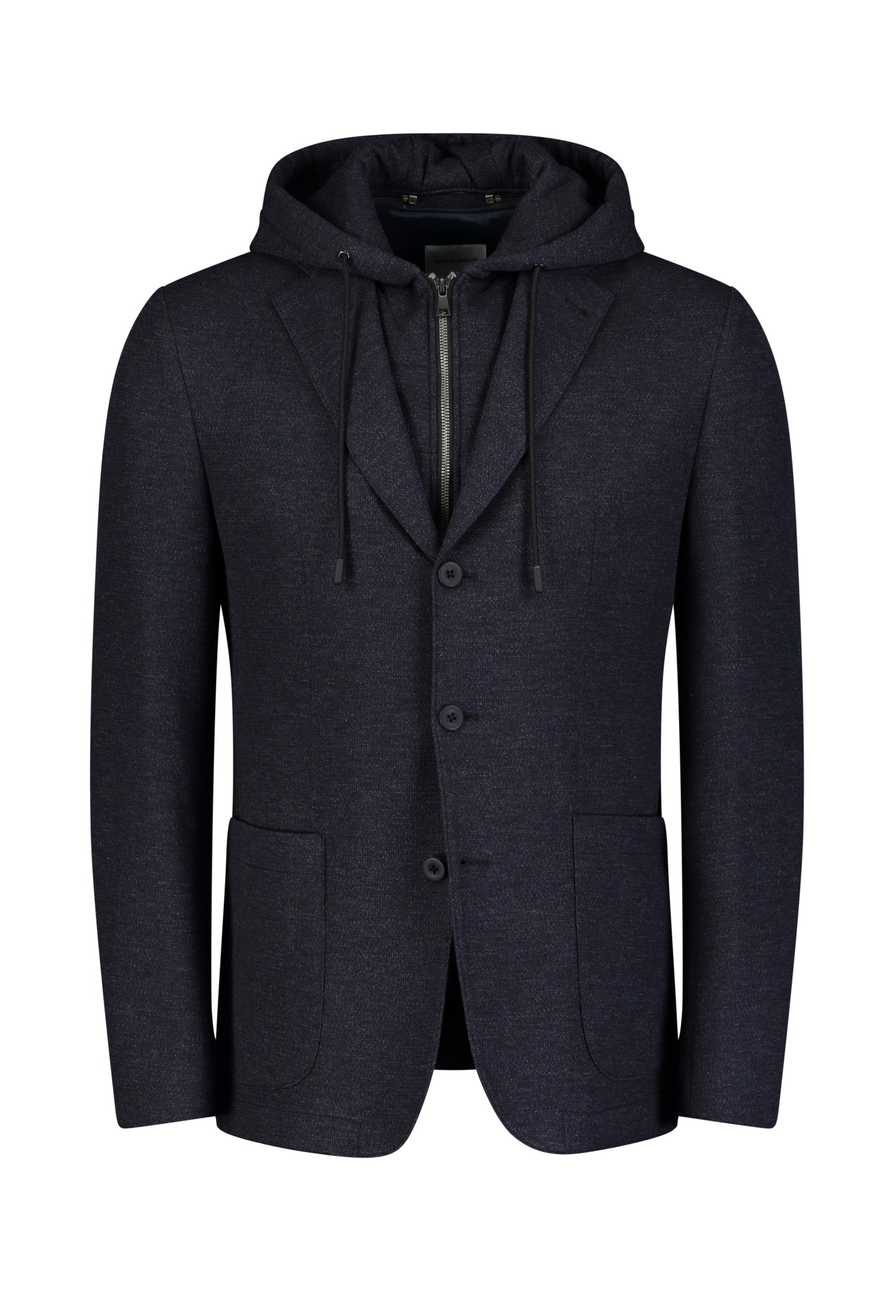 Roy Robson, Navy Jersey Blazer with Removable Hoodie Insert