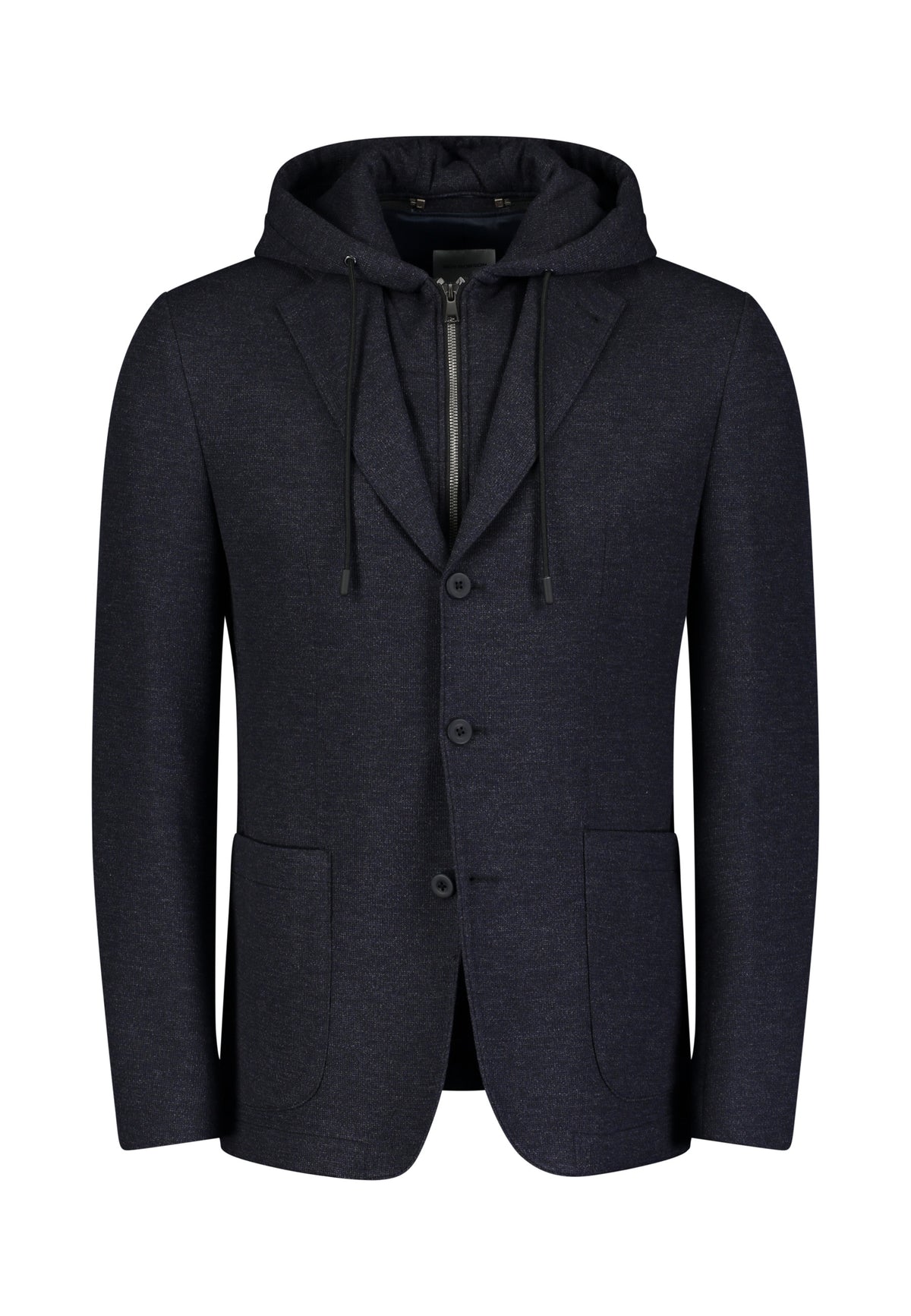 Roy Robson, Navy Jersey Blazer with Removable Hoodie Insert