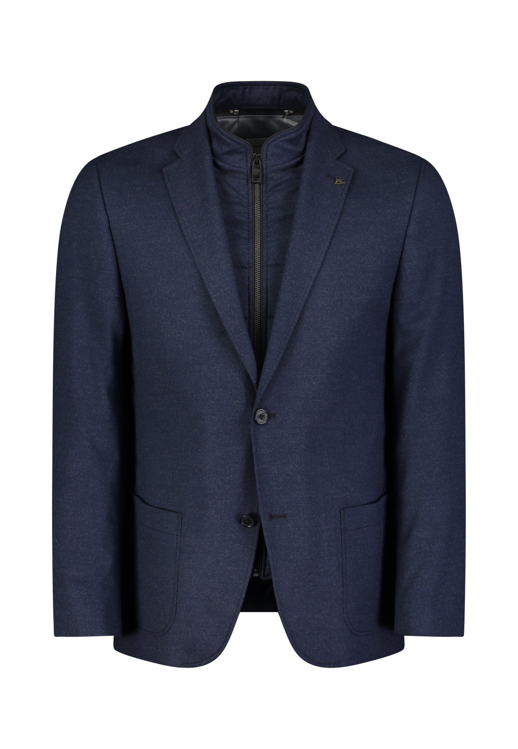 Roy Robson, Zip-Front Layered  Navy Blazer