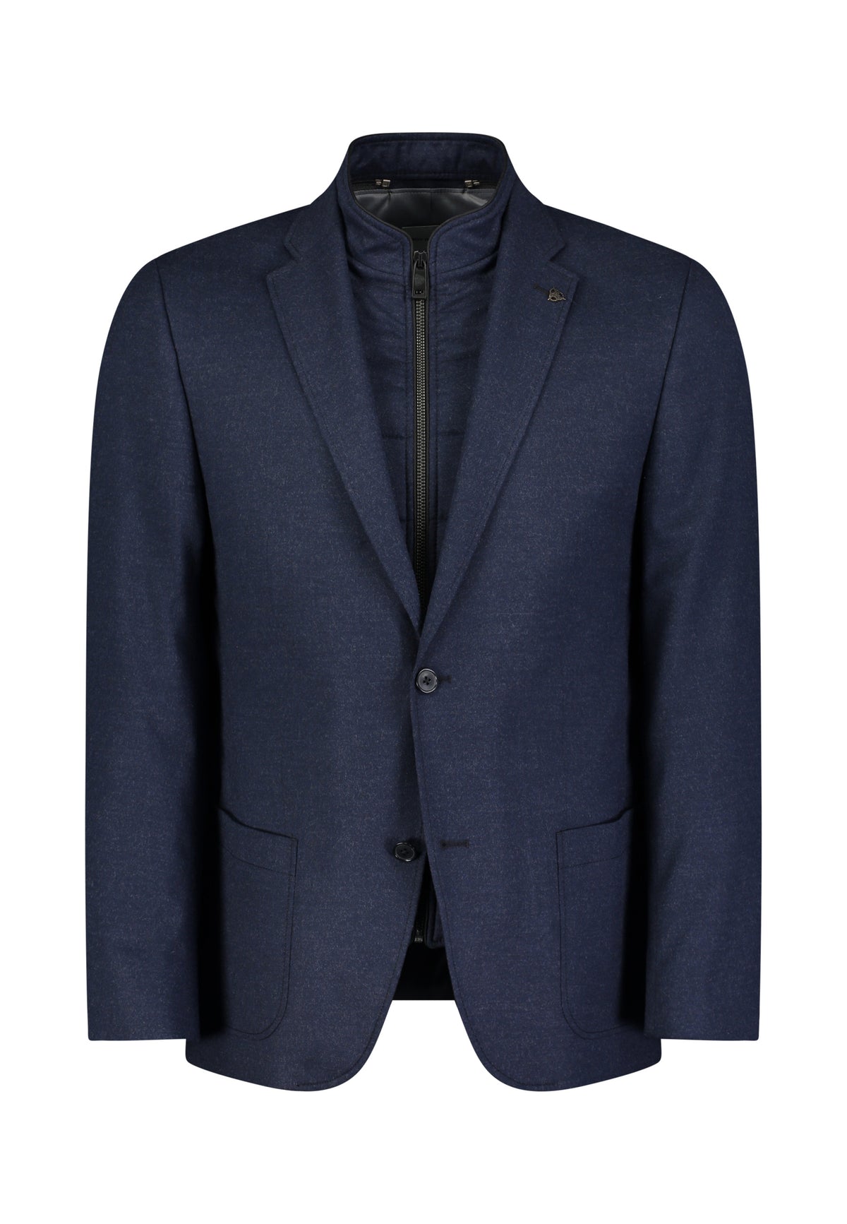Roy Robson, Zip-Front Layered  Navy Blazer