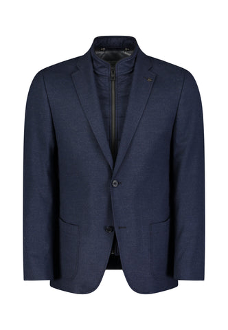 Roy Robson, Zip-Front Layered  Navy Blazer